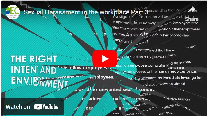 Sexual Harassment in the Workplace – part 3