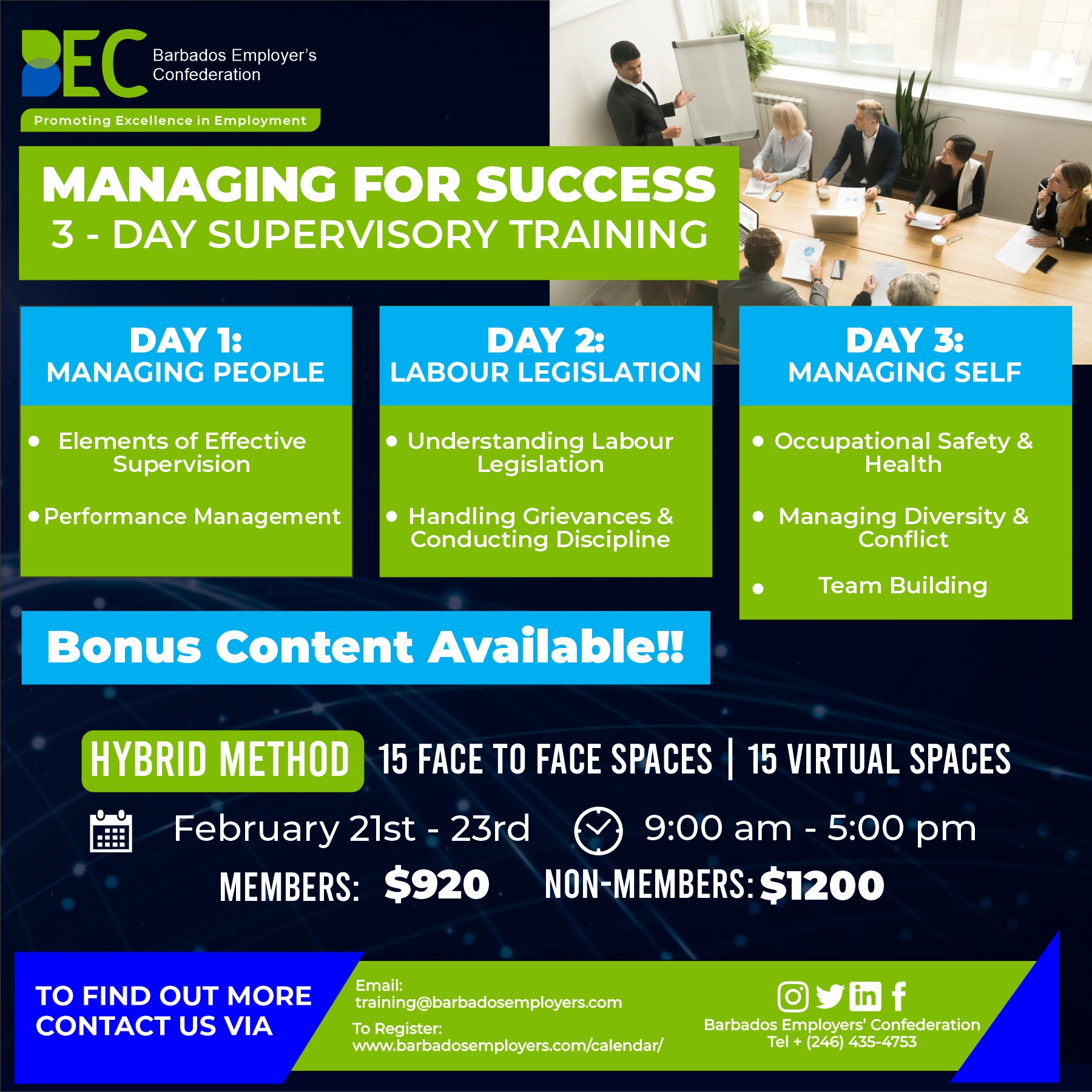 Managing for Success - 3-day workshop