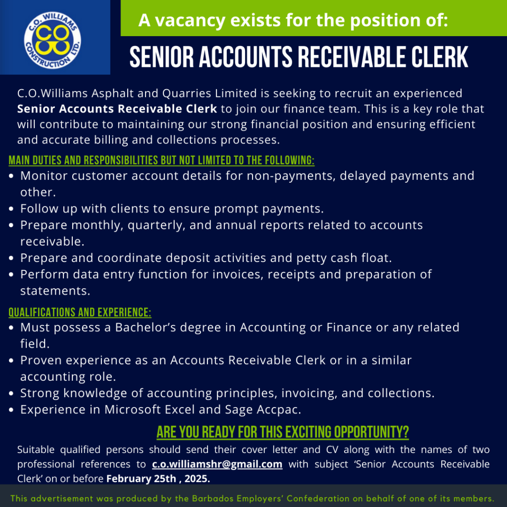 Senior Accounts Receivable Clerk